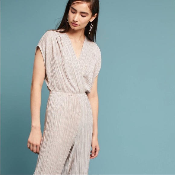 Anthropologie Porridge Pleated
Metallic Jumpsuit - Picture 3 of 7